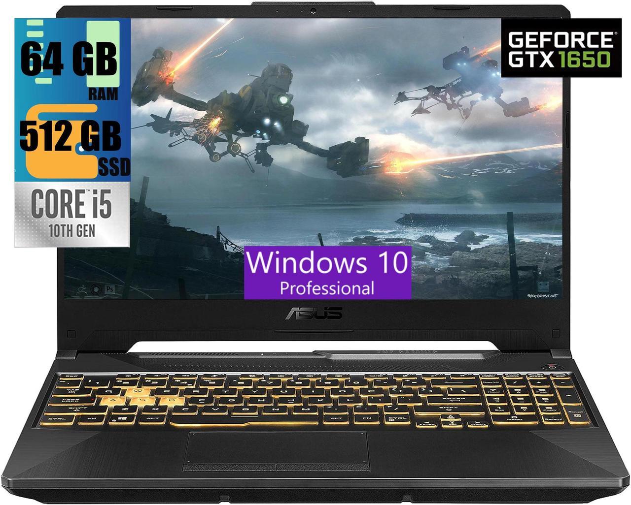 ASUS TUF F15 Gaming Laptop, 15.6" FHD 144Hz Display, Intel Core i5-10300H 4 cores Processor, NVIDIA GeForce GTX 1650 4GB GDDR6 Graphics, 64GB DDR4  512GB PCIe SSD, Wi-Fi 6, Windows 10 Pro