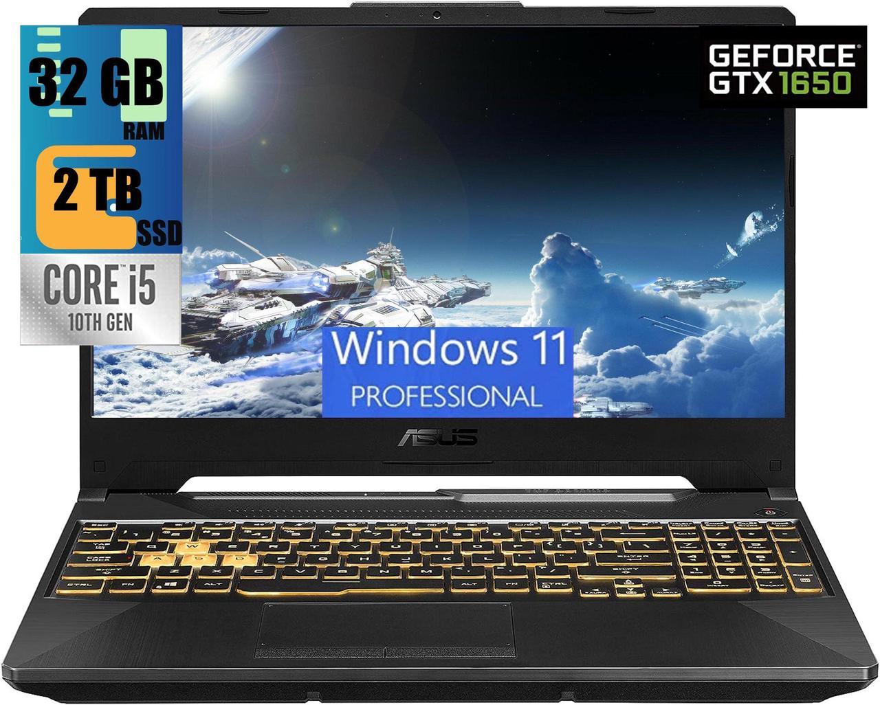 ASUS TUF F15 Gaming Laptop, 15.6" FHD 144Hz Display, Intel Core i5-10300H 4 cores Processor, NVIDIA GeForce GTX 1650 4GB GDDR6 Graphics, 32GB DDR4  2TB PCIe SSD, Wi-Fi 6, Windows 11 Pro