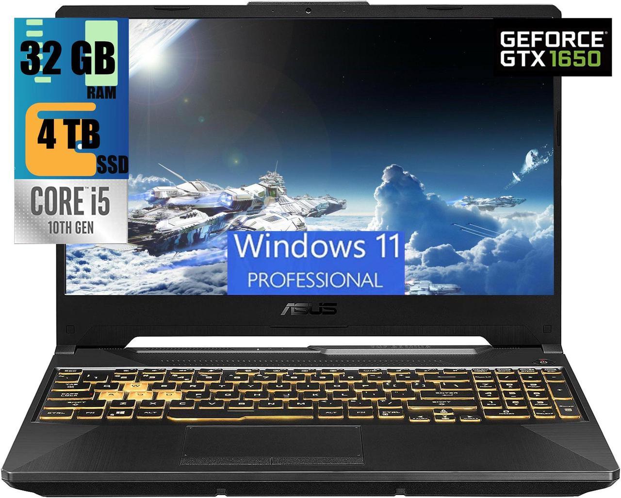 ASUS TUF F15 Gaming Laptop, 15.6" FHD 144Hz Display, Intel Core i5-10300H 4 cores Processor, NVIDIA GeForce GTX 1650 4GB GDDR6 Graphics, 32GB DDR4  4TB PCIe SSD, Wi-Fi 6, Windows 11 Pro