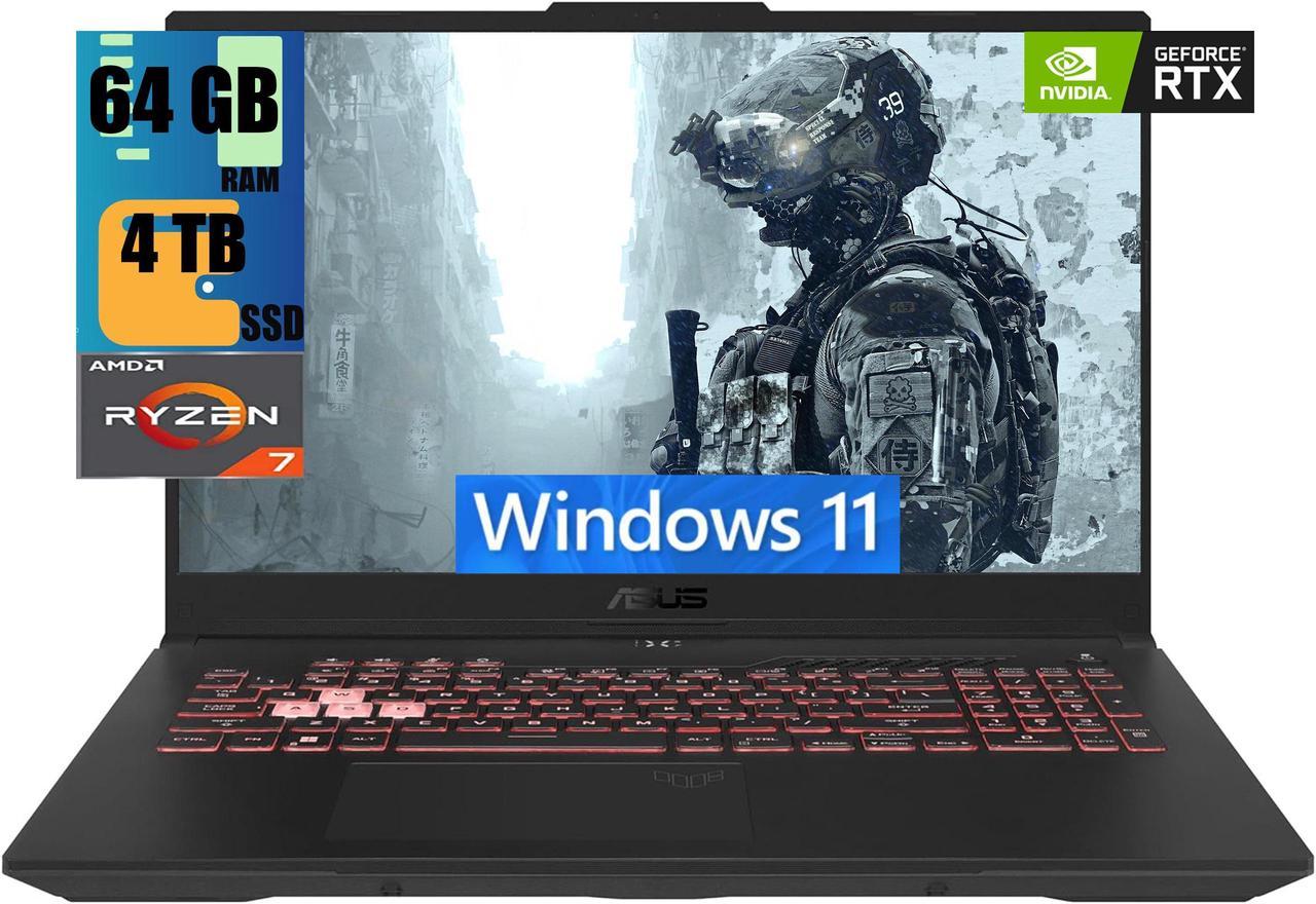 ASUS TUF Gaming A15 Gaming Laptop, 15.6" FHD 144Hz Display, AMD Ryzen 7 7940HS 8 Core Processor, NVIDIA GeForce RTX 4070 8GB GDDR6, 64GB DDR5  4TB PCIe SSD, Wi-Fi 6, Windows 11