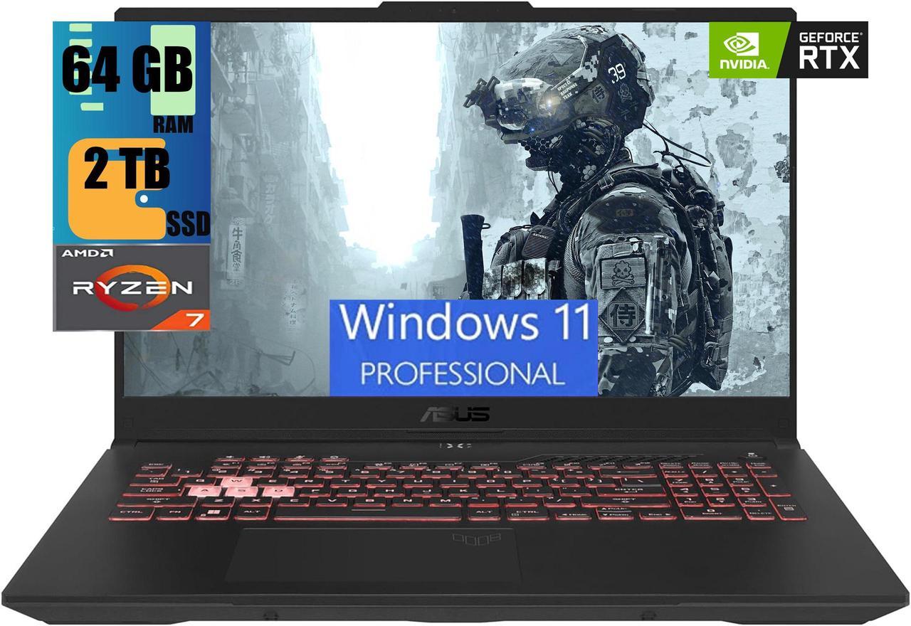 ASUS TUF Gaming A15 Gaming Laptop, 15.6" FHD 144Hz Display, AMD Ryzen 7 7940HS 8 Core Processor, NVIDIA GeForce RTX 4070 8GB GDDR6, 64GB DDR5  2TB PCIe SSD, Wi-Fi 6, Windows 11 Pro