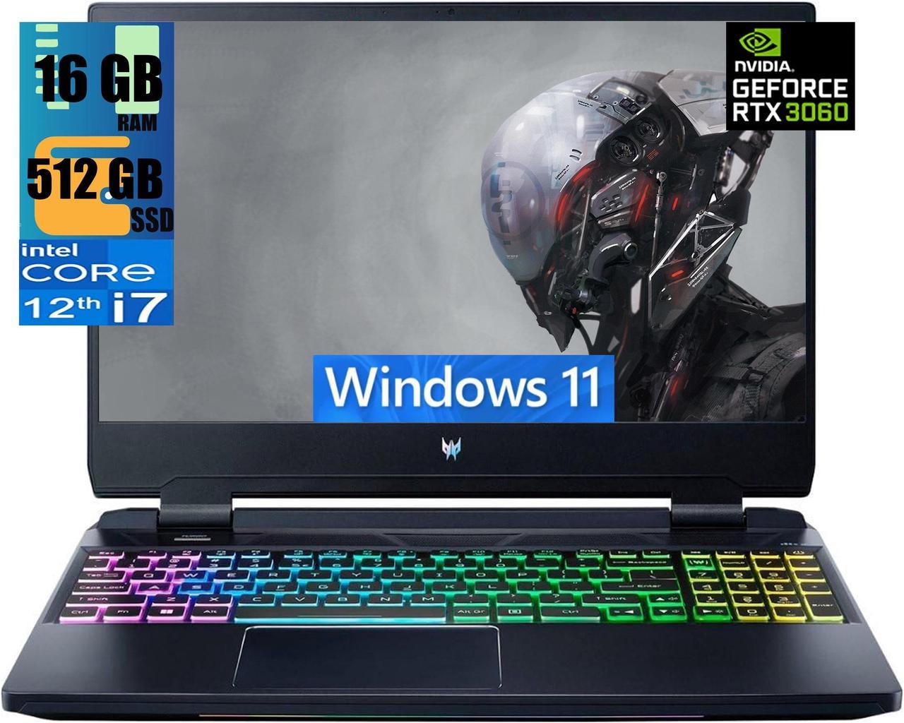 Acer Predator Helios 300 15 Gaming Laptop, 15.6" Full HD 165Hz Display, Intel i7-12700H 14-Core Processor, GeForce RTX 3060 6GB Graphic, 16GB DDR5  512GB PCIe SSD, Thunderbolt, Windows 11