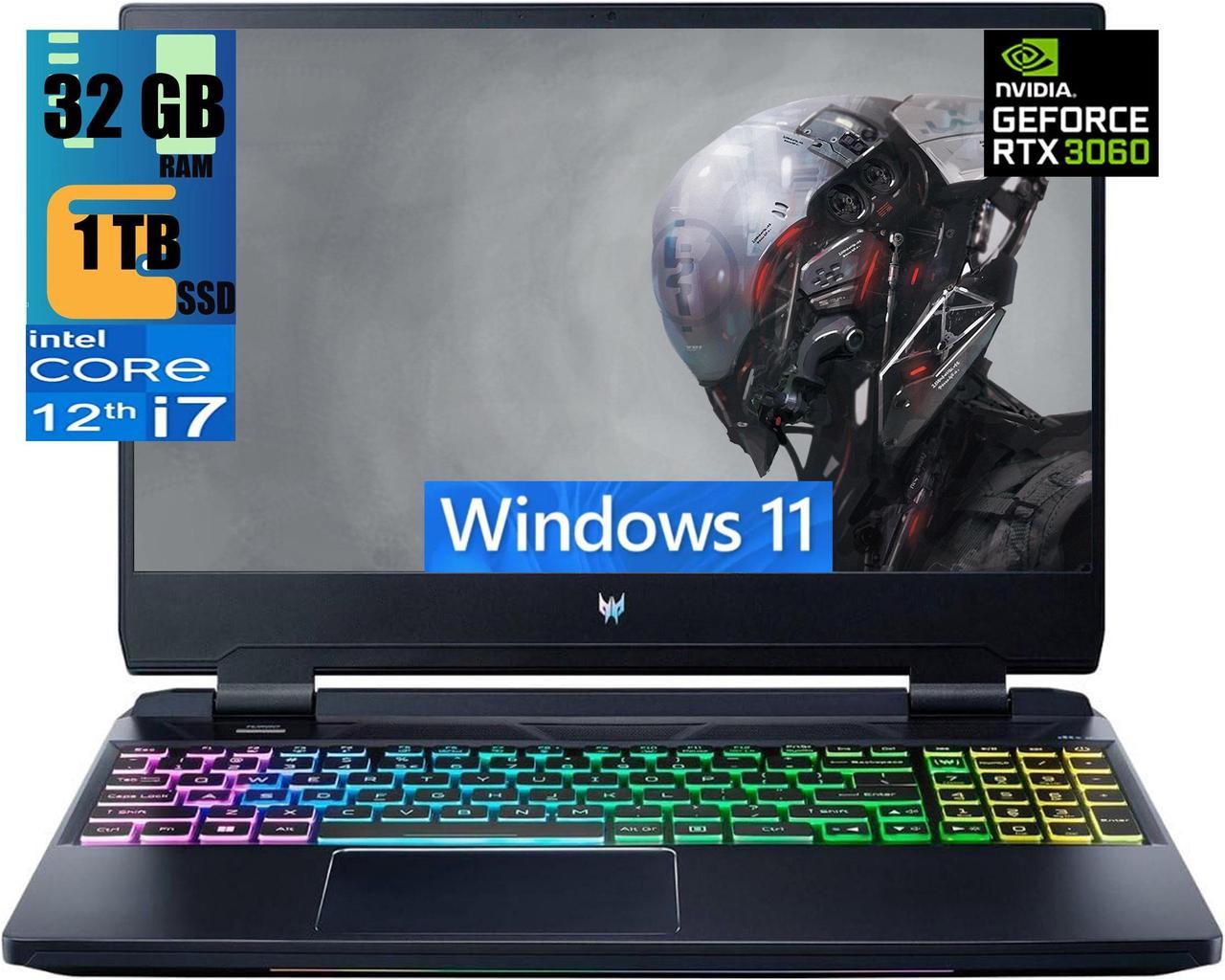 Acer Predator Helios 300 15 Gaming Laptop, 15.6" Full HD 165Hz Display, Intel i7-12700H 14-Core Processor, GeForce RTX 3060 6GB Graphic, 32GB DDR5  1TB PCIe SSD, Thunderbolt, Windows 11