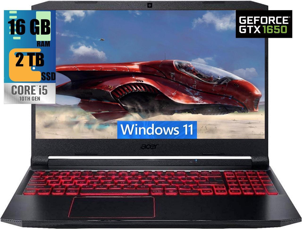 Acer Nitro 5 15 Gaming Laptop, 15.6" Full HD display, Intel Core i5-10300H 4 core Processor, GeForce GTX 1650 4 GB Graphics, 16GB DDR4  2TB PCIe SSD, WiFi 6, Backlit Keyboard, Windows 11