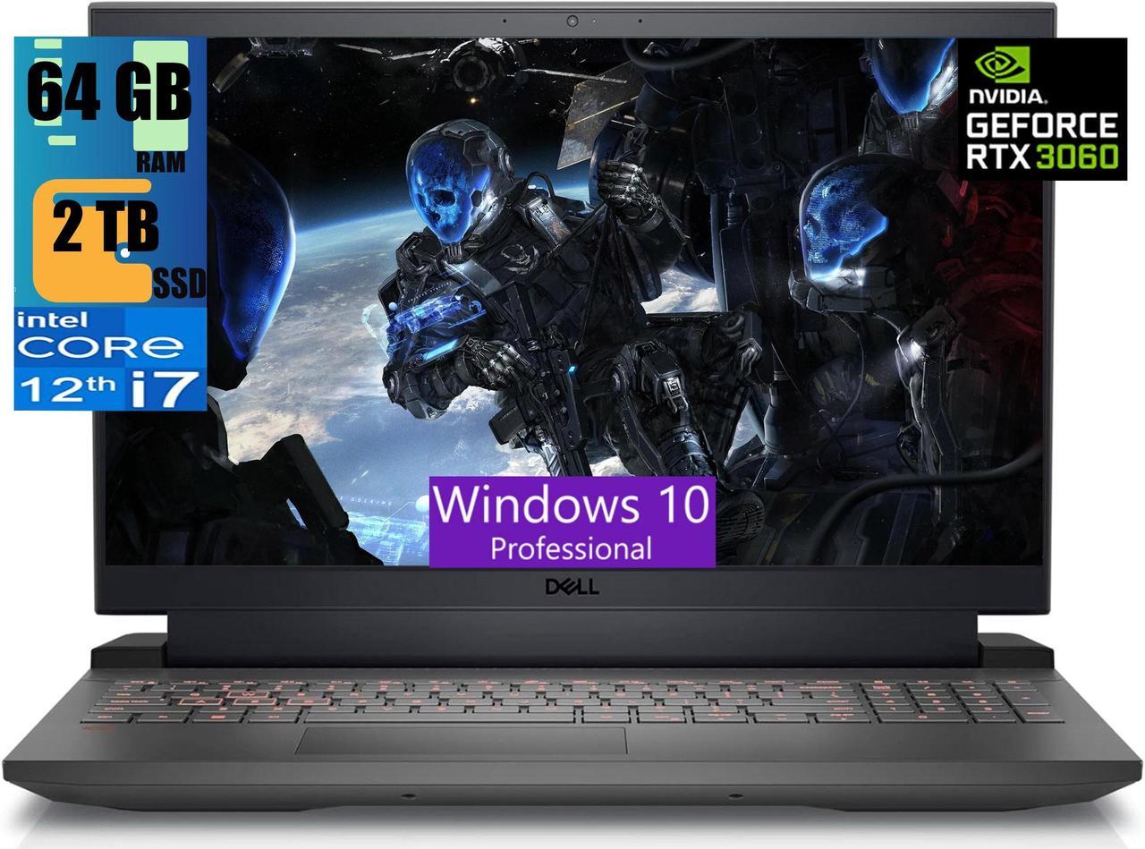 Dell G15 5520 15 Gaming Laptop, 15.6" FHD 120Hz Display, Intel Core i7-12700H 14 cores  Processor, NVIDIA GeForce RTX 3060 6GB GDDR6, 64GB DDR5  2TB PCIe SSD, Wi-Fi 6, USB C, Windows 10 Pro