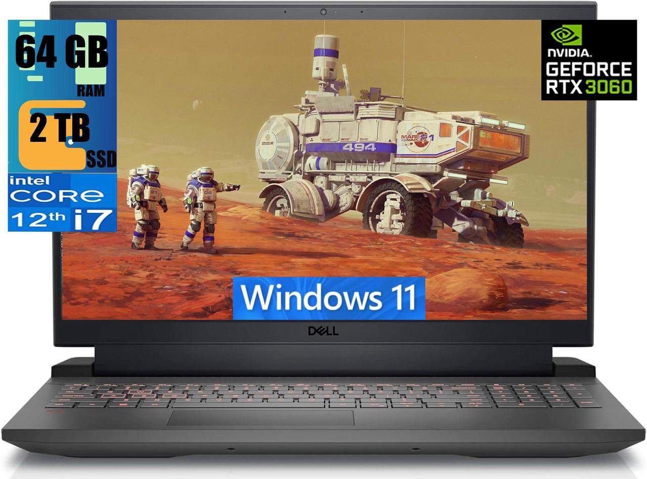 Dell G15 5520 15 Gaming Laptop, 15.6" FHD 120Hz Display, Intel Core i7-12700H 14 cores  Processor, NVIDIA GeForce RTX 3060 6GB GDDR6, 64GB DDR5  2TB PCIe SSD, Wi-Fi 6, USB C, Windows 11