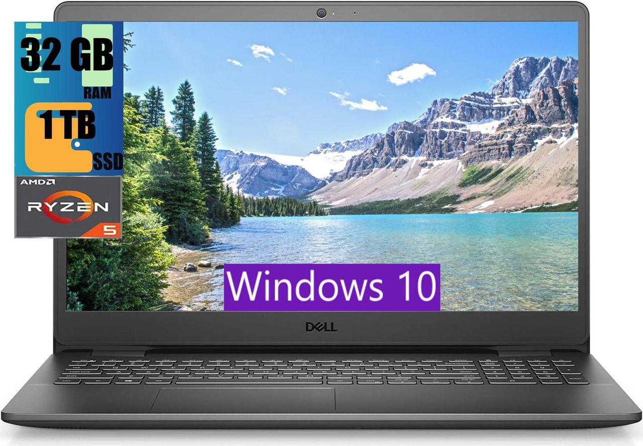 Dell Inspiron 3505 15 Laptop, 15.6" FHD (1920 x 1080) Display, AMD Ryzen 5 3450U Quad-Core Processor , AMD Radeon Vega 8 Graphics, 32GB DDR4  1TB PCIe SSD, Webcam, Wi-Fi, HDMI, Windows 10