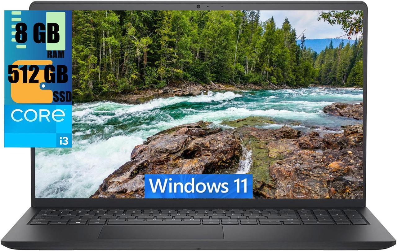 Dell Inspiron 3520 15 Laptop, 15.6" FHD Display, Intel Core i3-1215U 6 cores Processor, Intel UHD Graphics, 8GB DDR4  512GB PCIe SSD, SD Card Reader, Webcam, HDMI, Wi-Fi 6, Windows 11