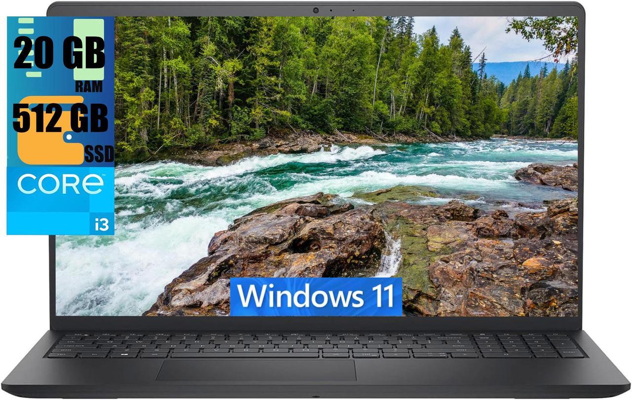 Dell Inspiron 3520 15 Laptop, 15.6" FHD Display, Intel Core i3-1215U 6 cores Processor, Intel UHD Graphics, 20GB DDR4  512GB PCIe SSD, SD Card Reader, Webcam, HDMI, Wi-Fi 6, Windows 11