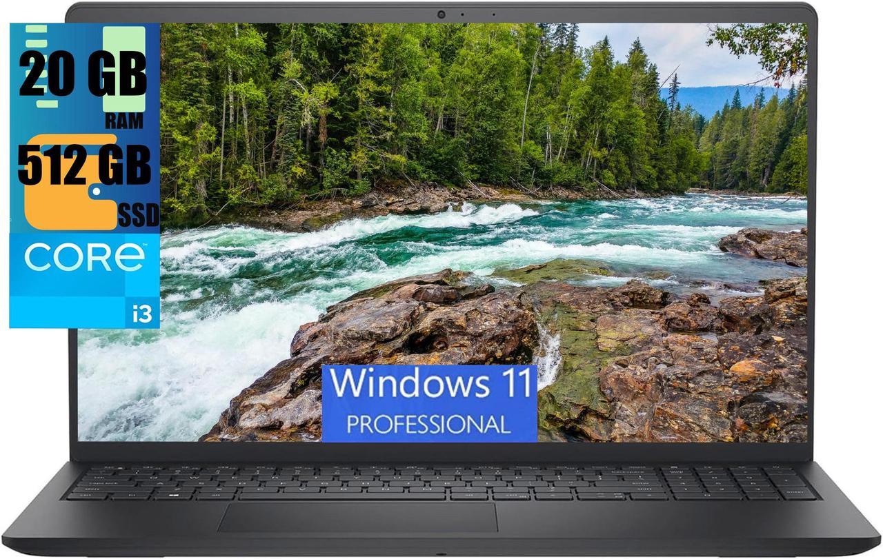 Dell Inspiron 3520 15 Laptop, 15.6" FHD Display, Intel Core i3-1215U 6 cores Processor, Intel UHD Graphics, 20GB DDR4  512GB PCIe SSD, SD Card Reader, Webcam, HDMI, Wi-Fi 6, Windows 11 Pro