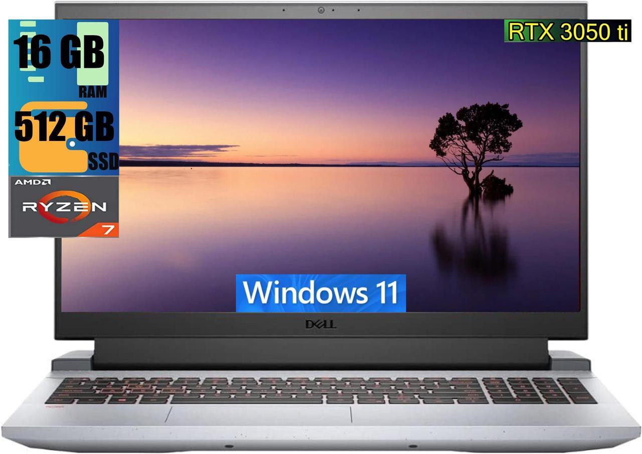 Dell G15 15 Laptop, 15.6" FHD 120Hz Display, AMD Ryzen7 5800H(8-core, Up to 4.4 GHz) Processor, NVIDIA GeForce RTX 3050 Ti 4GB GDDR6, 16GB DDR4  512GB PCIe SSD, Backlit Keyboard, , Windows 11