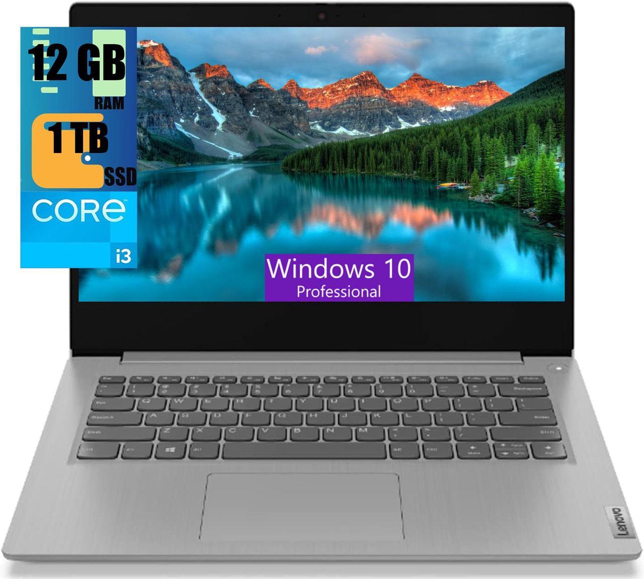 Lenovo IdeaPad 3i 14 Laptop, 14" FHD (1920 x 1080) Display, Intel i3-1115G4 2 Cores Processor, Intel UHD Graphics, 12GB DDR4  1TB PCIe SSD, Media Card Reader, Wi-Fi 6, Windows 10 Pro