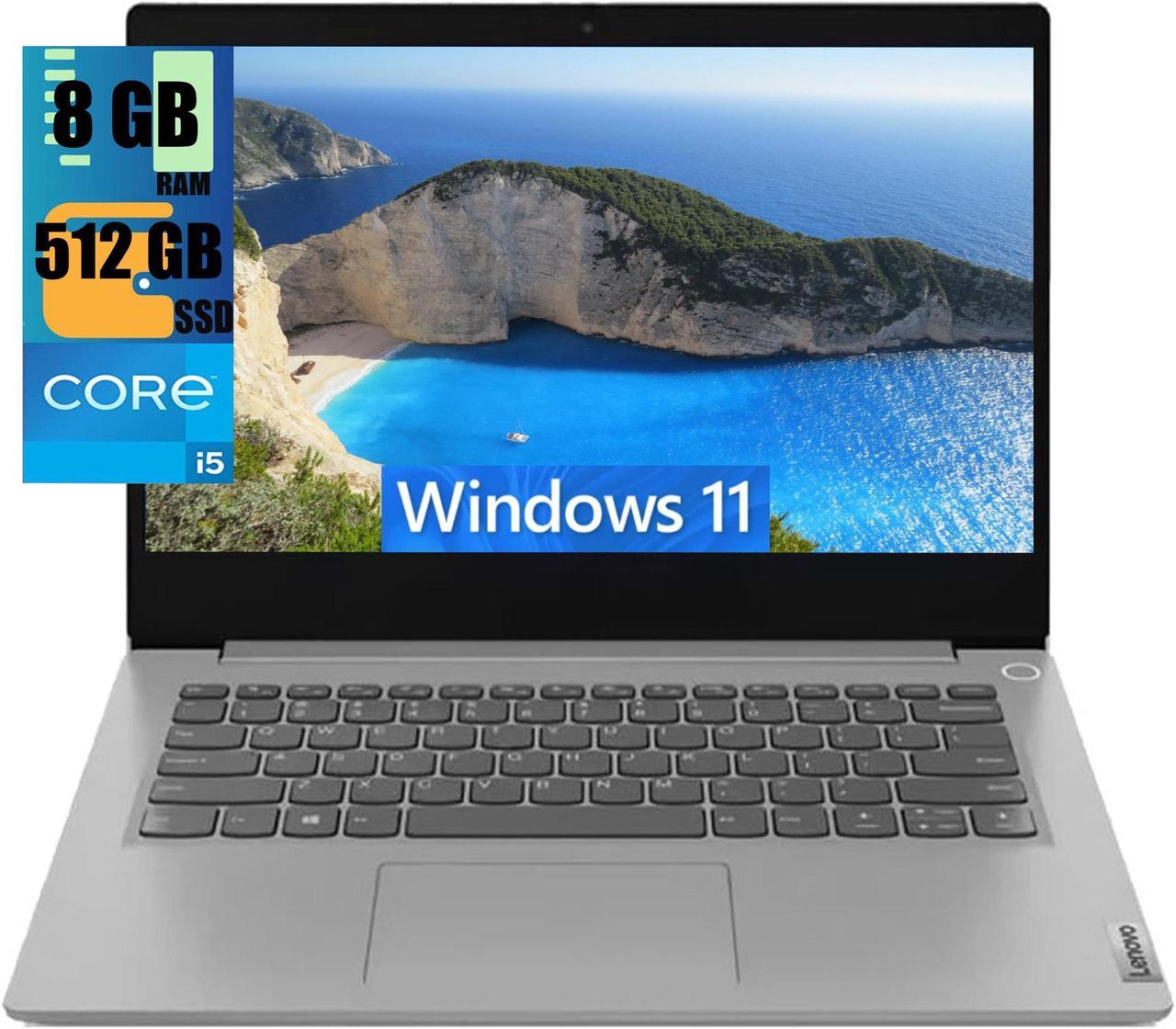 Lenovo IdeaPad 3 14 Laptop, 14" FHD (1920 x 1080) Display, Intel Core i5-1135G7 4 Cores Processor, Intel Iris Xe Graphics, 8GB DDR4  512GB PCIe SSD, Wi-Fi 6 and Bluetooth, Windows 11