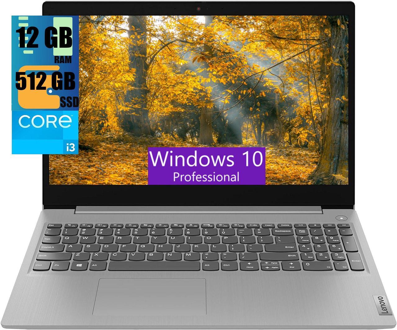 Lenovo Ideapad 3 15 Laptop, 15.6" HD Touchscreen, Intel Core i3-1115G4 Dual-Core 3.0GHz Processor, Intel UHD Graphics, 12GB DDR4  512GB PCIe SSD, Wi-Fi 6, Bluetooth, Windows 10 Pro