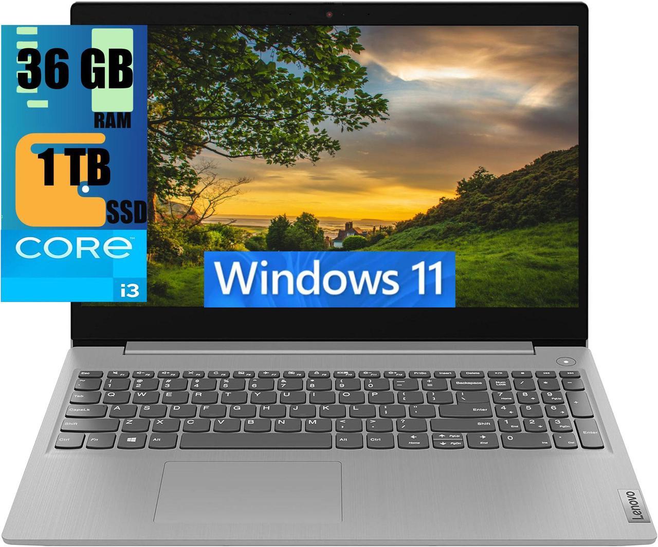 Lenovo Ideapad 3 15 Laptop, 15.6" HD Touchscreen, Intel Core i3-1115G4 Dual-Core 3.0GHz Processor, Intel UHD Graphics, 36GB DDR4  1TB PCIe SSD, Wi-Fi 6, Bluetooth, Windows 11