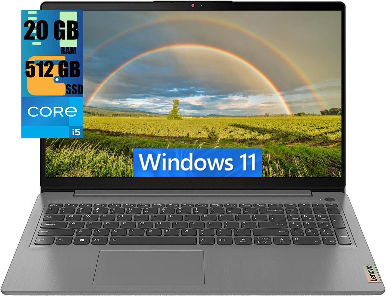 Lenovo IdeaPad 3 15 Laptop, 15.6" FHD (1920x1080) Touchscreen, Intel i5-1135G7 4-Core (Up to 4.2GHz) Processor, Intel Iris Xe Graphics, 20GB DDR4  512GB PCIe SSD, WiFi, HDMI, Windows 11