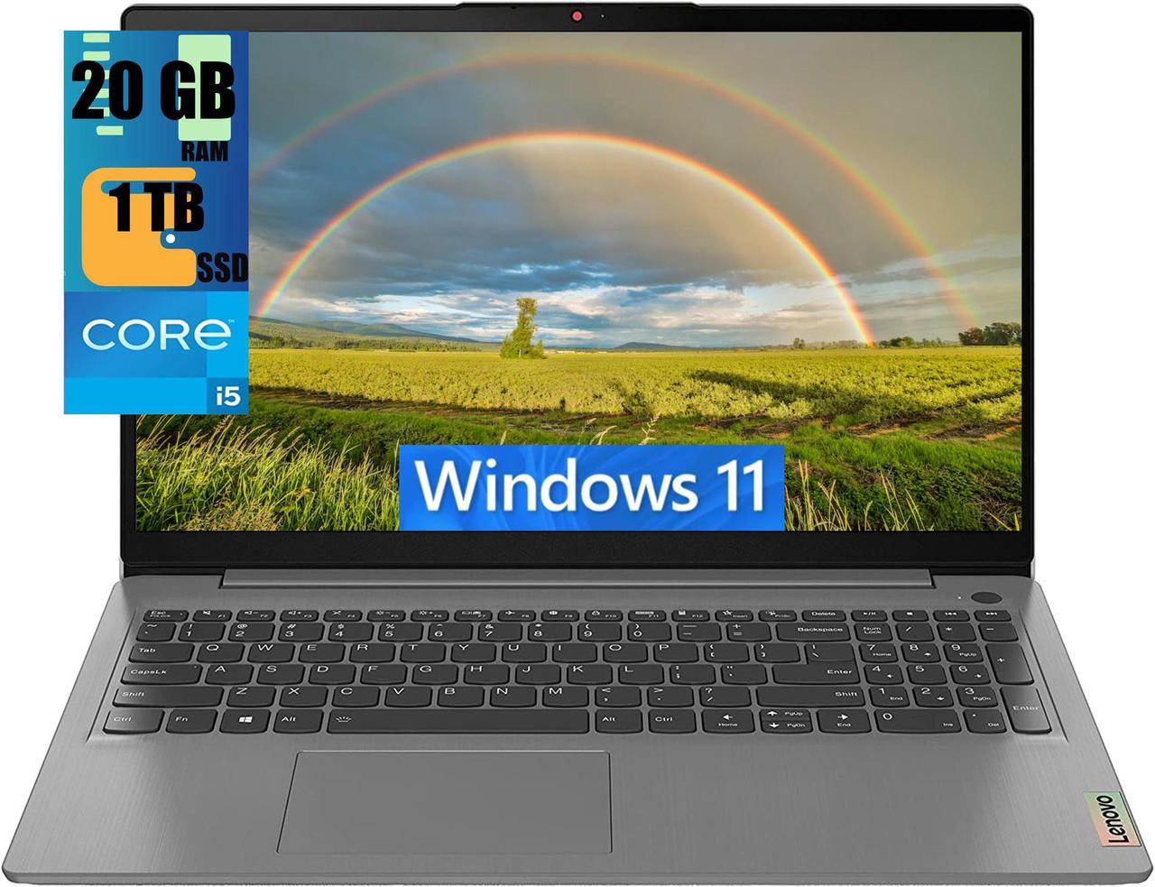 Lenovo IdeaPad 3 15 Laptop, 15.6" FHD (1920x1080) Touchscreen, Intel i5-1135G7 4-Core (Up to 4.2GHz) Processor, Intel Iris Xe Graphics, 20GB DDR4  1TB PCIe SSD, WiFi, HDMI, Windows 11