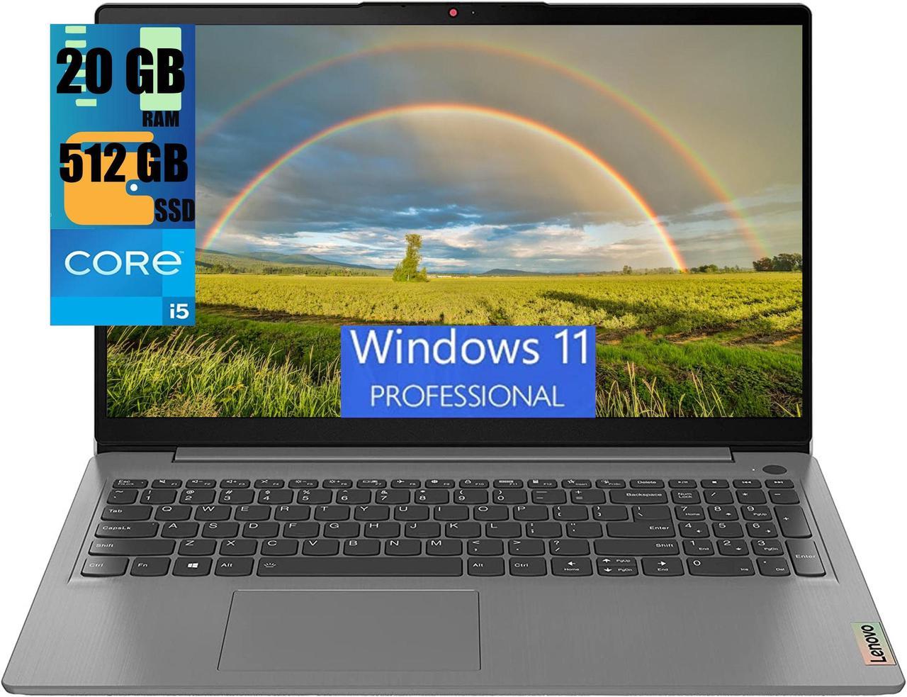 Lenovo IdeaPad 3 15 Laptop, 15.6" FHD (1920x1080) Touchscreen, Intel i5-1135G7 4-Core (Up to 4.2GHz) Processor, Intel Iris Xe Graphics, 20GB DDR4  512GB PCIe SSD, WiFi, HDMI, Windows 11 Pro