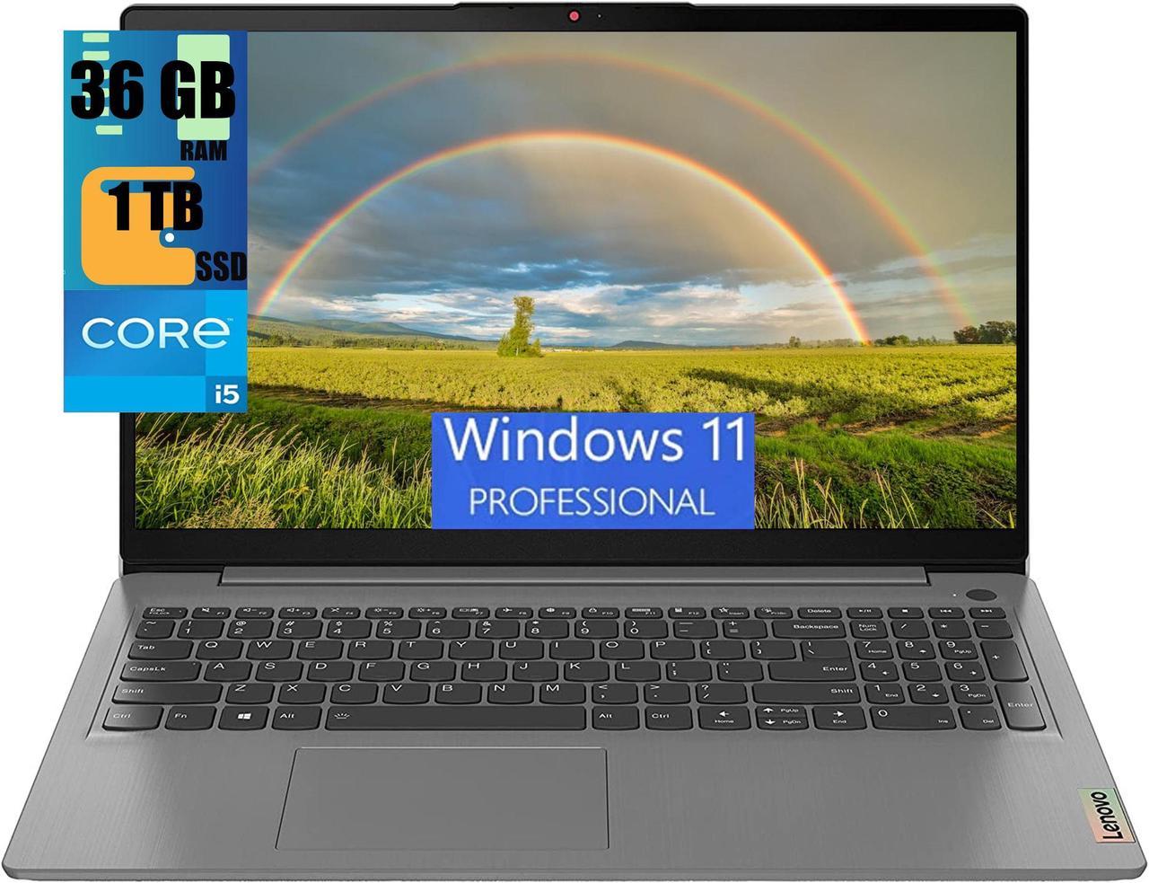 Lenovo IdeaPad 3 15 Laptop, 15.6" FHD (1920x1080) Touchscreen, Intel i5-1135G7 4-Core (Up to 4.2GHz) Processor, Intel Iris Xe Graphics, 36GB DDR4  1TB PCIe SSD, WiFi, HDMI, Windows 11 Pro