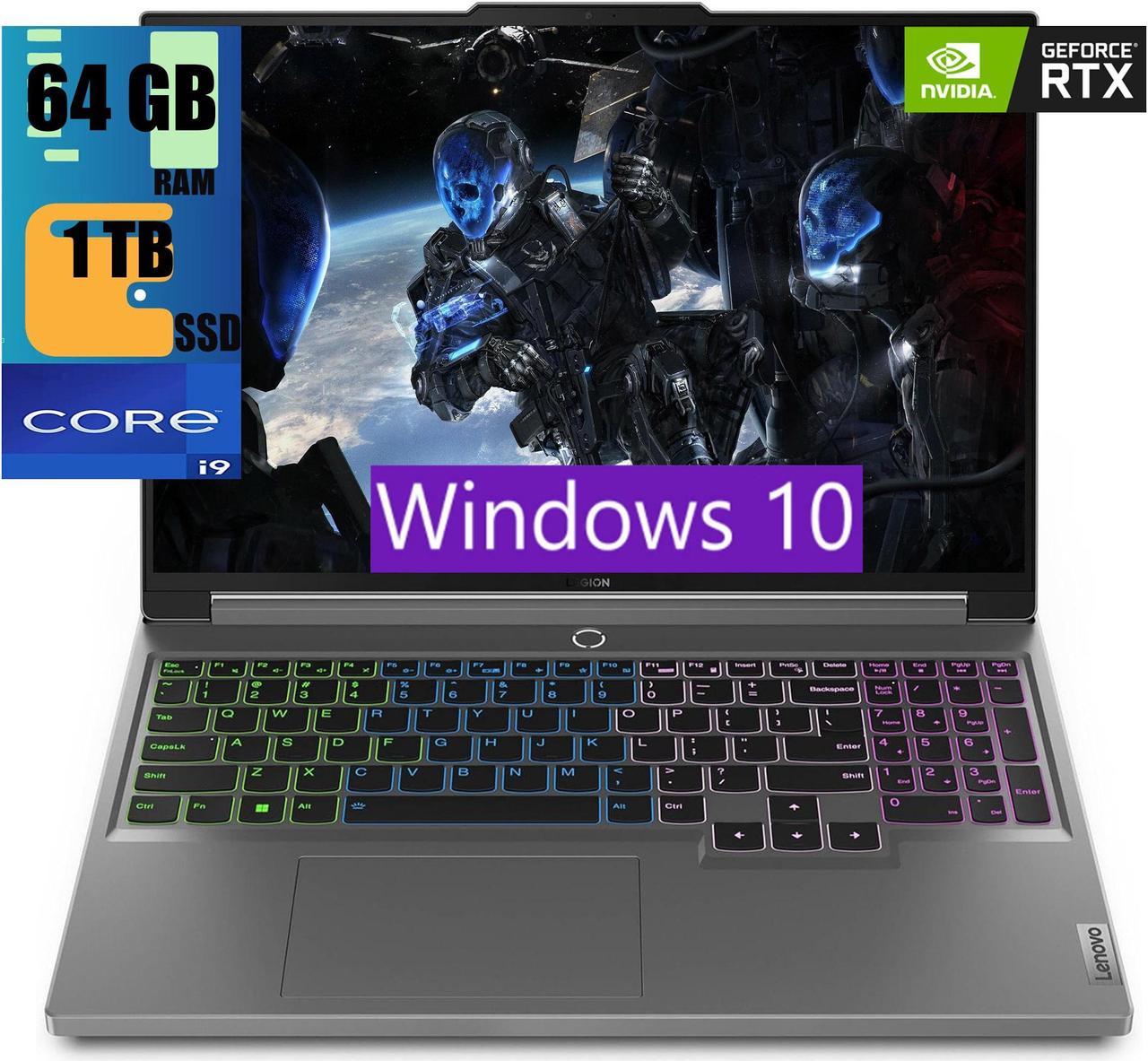 Lenovo Legion 16 Gaming Laptop, 16" QHD+ 165 Hz Display, Intel Core i9-14900HX 24 Cores Processor, NVIDIA GeForce RTX 4070 8GB GDDR6, 64GB DDR5  1TB PCIe SSD, RGB Backlit Keyboard, Windows 10