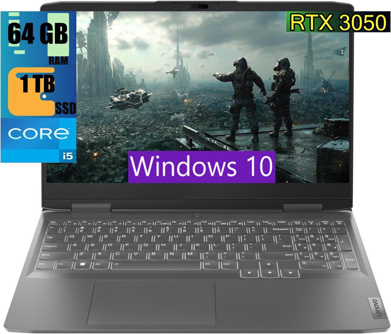 Lenovo LOQ 15 Gaming Laptop, 15.6" FHD 144 Hz Display, Intel Core i5-13420H 8-core Processor, NVIDIA GeForce RTX 3050 6GB GDDR6, 64GB DDR5  1TB PCIe SSD, Backlit KB, Wi-Fi 6E, Windows 10