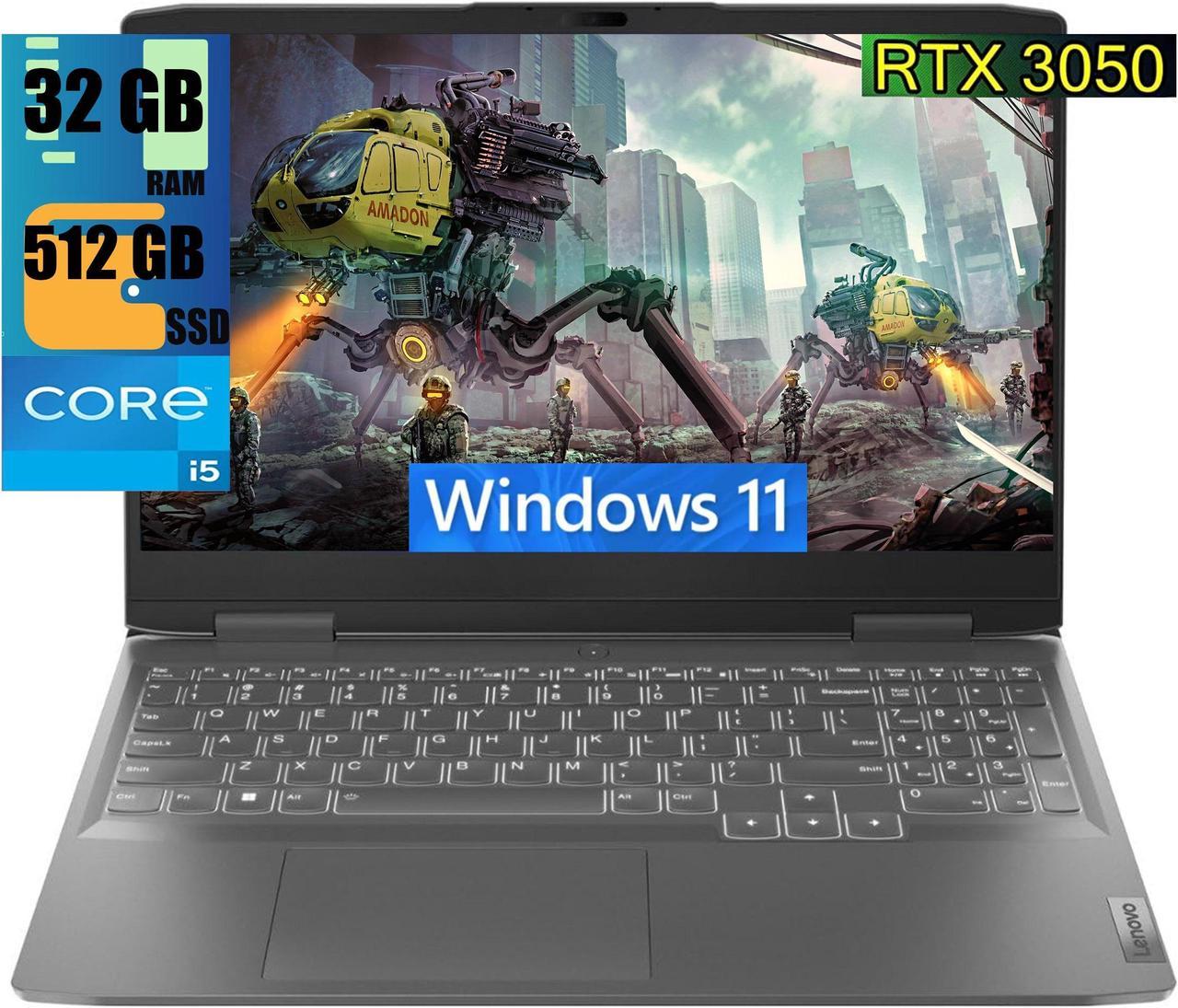 Lenovo LOQ 15 Gaming Laptop, 15.6" FHD 144 Hz Display, Intel Core i5-13420H 8-core Processor, NVIDIA GeForce RTX 3050 6GB GDDR6, 32GB DDR5  512GB PCIe SSD, Backlit KB, Wi-Fi 6E, Windows 11