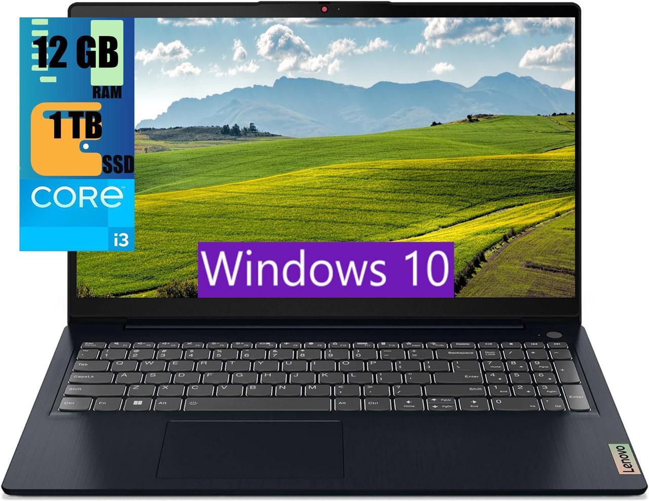 Lenovo IdeaPad 3 15 Laptop, 15.6" FHD (1920 x 1080) Display, Intel Core i3-1215U 6-Core Processor, Intel UHD Graphics, 12GB DDR4  1TB PCIe SSD, Backlit Keyboard | Fingerprint, Windows 10