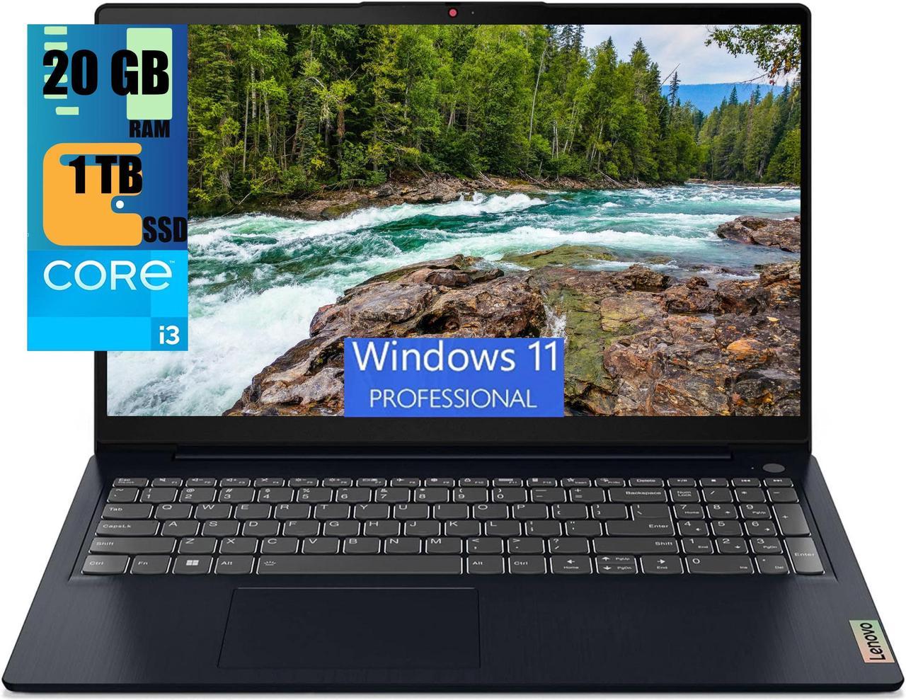 Lenovo IdeaPad 3 15 Laptop, 15.6" FHD (1920 x 1080) Display, Intel Core i3-1215U 6-Core Processor, Intel UHD Graphics, 20GB DDR4  1TB PCIe SSD, Backlit Keyboard | Fingerprint, Windows 11 Pro