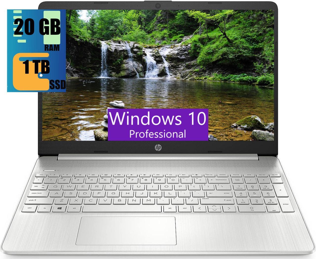 HP 15 Laptop, 15.6" HD Display, AMD Ryzen 3 5300U 4 Cores Processor, AMD Radeon Graphics, 20GB DDR4  1TB PCIe SSD, Webcam, HDMI, Wi-Fi, Windows 10 Pro