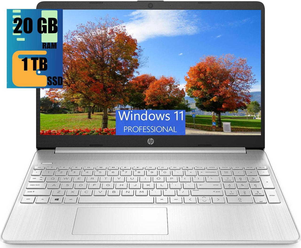 HP 15 Laptop, 15.6" HD Display, AMD Ryzen 3 5300U 4 Cores Processor, AMD Radeon Graphics, 20GB DDR4  1TB PCIe SSD, Webcam, HDMI, Wi-Fi, Windows 11 Pro