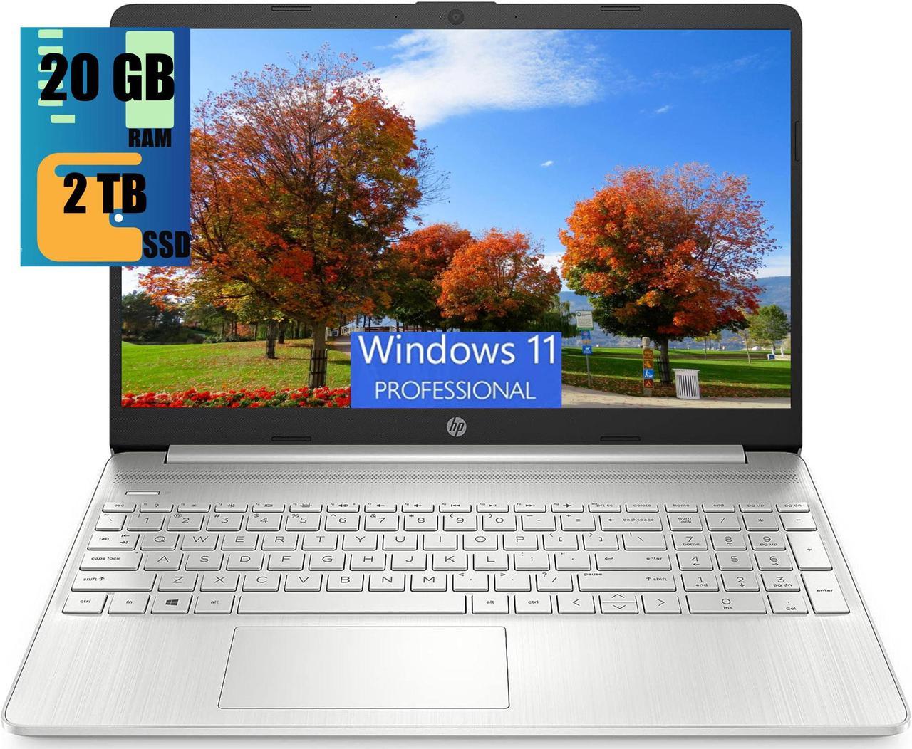 HP 15 Laptop, 15.6" HD Display, AMD Ryzen 3 5300U 4 Cores Processor, AMD Radeon Graphics, 20GB DDR4  2TB PCIe SSD, Webcam, HDMI, Wi-Fi, Windows 11 Pro