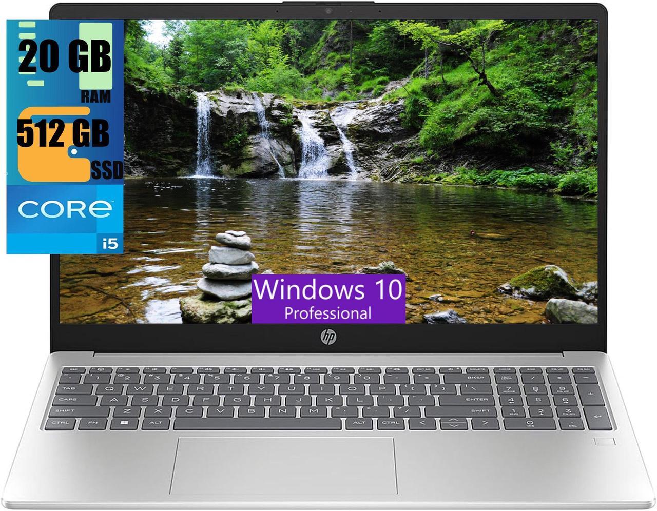 HP 15 Laptop, 15.6" FHD (1920 x 1080) Display, 11th Gen Intel Core i5-1135G7 4 cores Processor, Intel Iris Xe Graphics, 20GB DDR4  512GB PCIe SSD, Bluetooth, HDMI, Windows 10 Pro