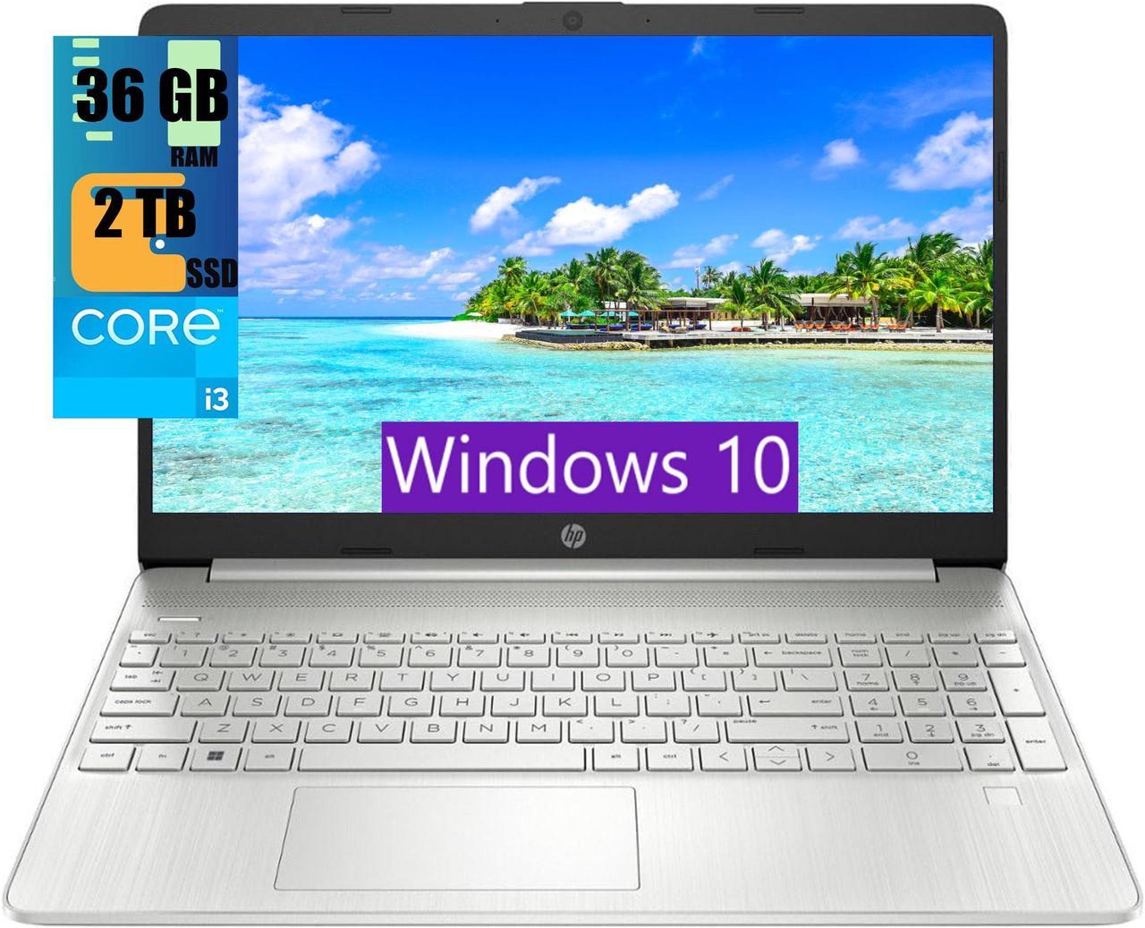 HP 15 Laptop, 15.6" HD Touchscreen, Intel Core i3-1115G4 2 Cores Processor, Intel UHD Graphics, 36GB DDR4  2TB PCIe SSD, WiFi, Bluetooth, Numeric Keypad, Windows 10