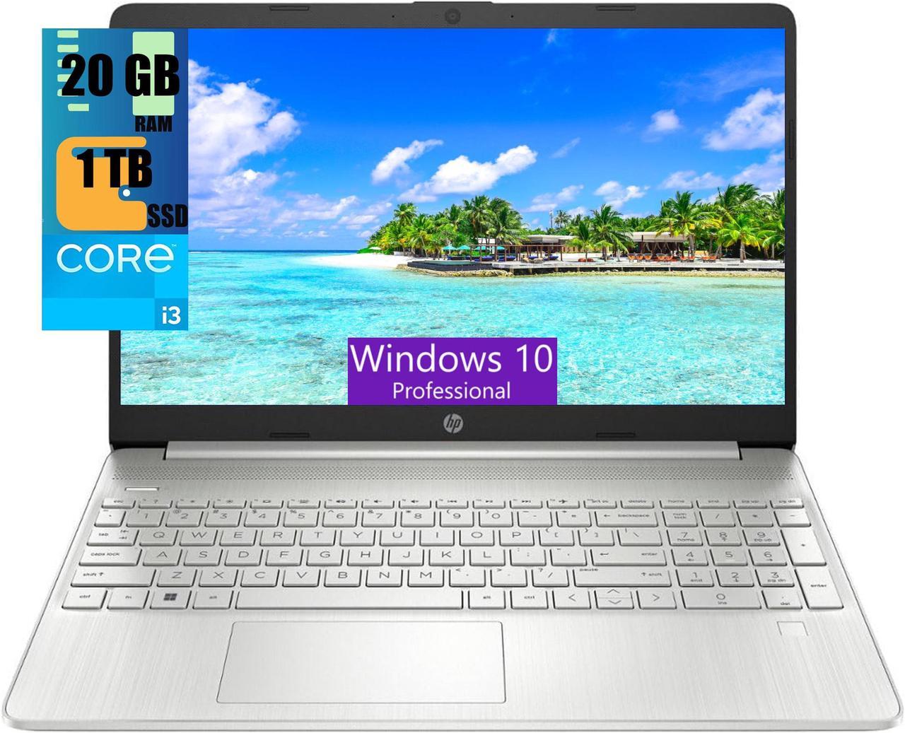 HP 15 Laptop, 15.6" HD Touchscreen, Intel Core i3-1115G4 2 Cores Processor, Intel UHD Graphics, 20GB DDR4  1TB PCIe SSD, WiFi, Bluetooth, Numeric Keypad, Windows 10 Pro