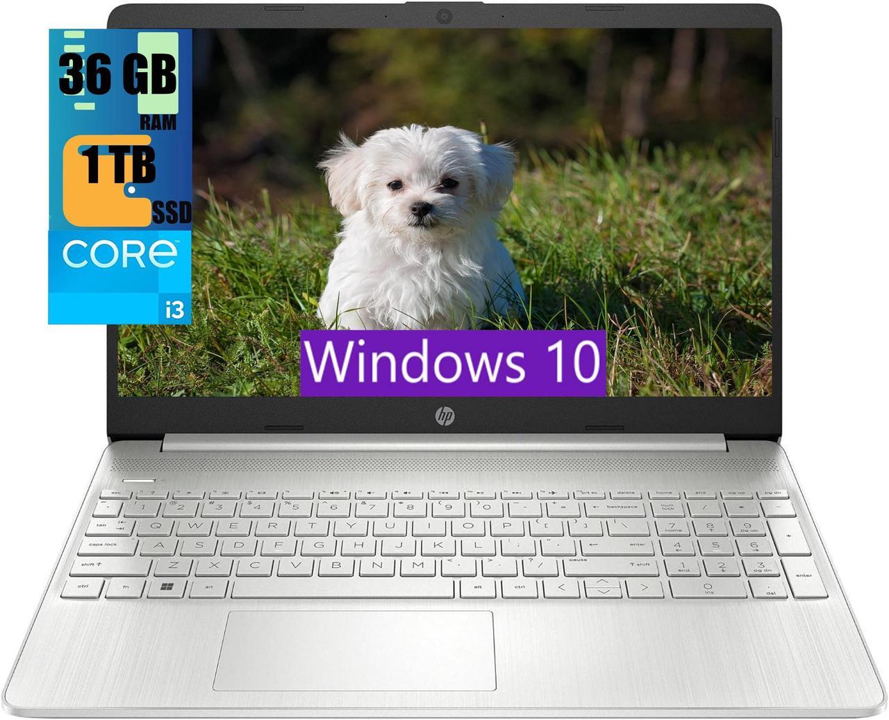 HP 15 Laptop, 15.6" Full HD (1920 x 1080) Display, Intel Core i3-1115G4 2 Cores Processor, Intel UHD Graphics, 36GB DDR4  1TB PCIe SSD, WiFi, Bluetooth 4.2, Webcam, Windows 10