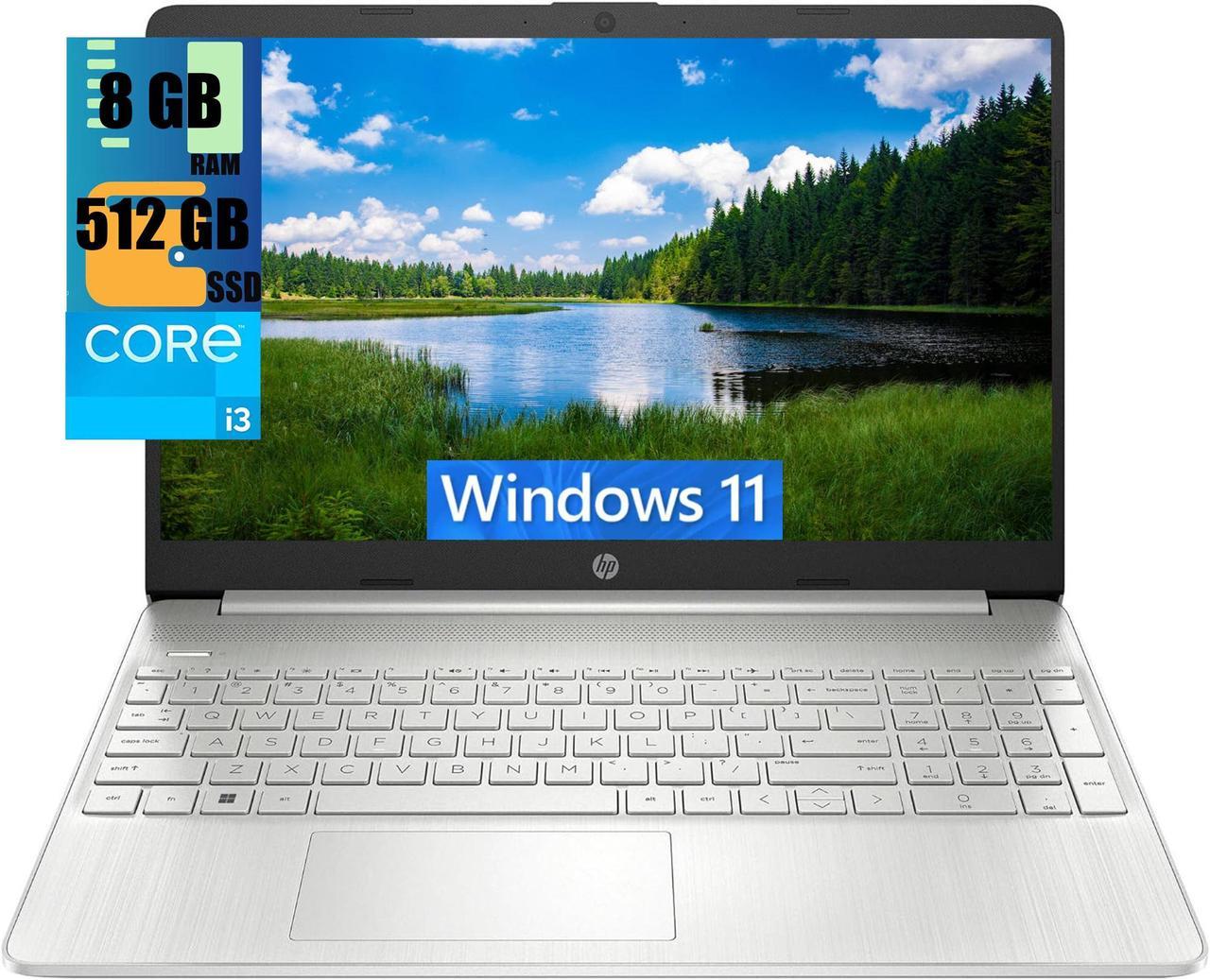 HP 15 Laptop, 15.6" Full HD (1920 x 1080) Display, Intel Core i3-1115G4 2 Cores Processor, Intel UHD Graphics, 8GB DDR4  512GB PCIe SSD, WiFi, Bluetooth 4.2, Webcam, Windows 11