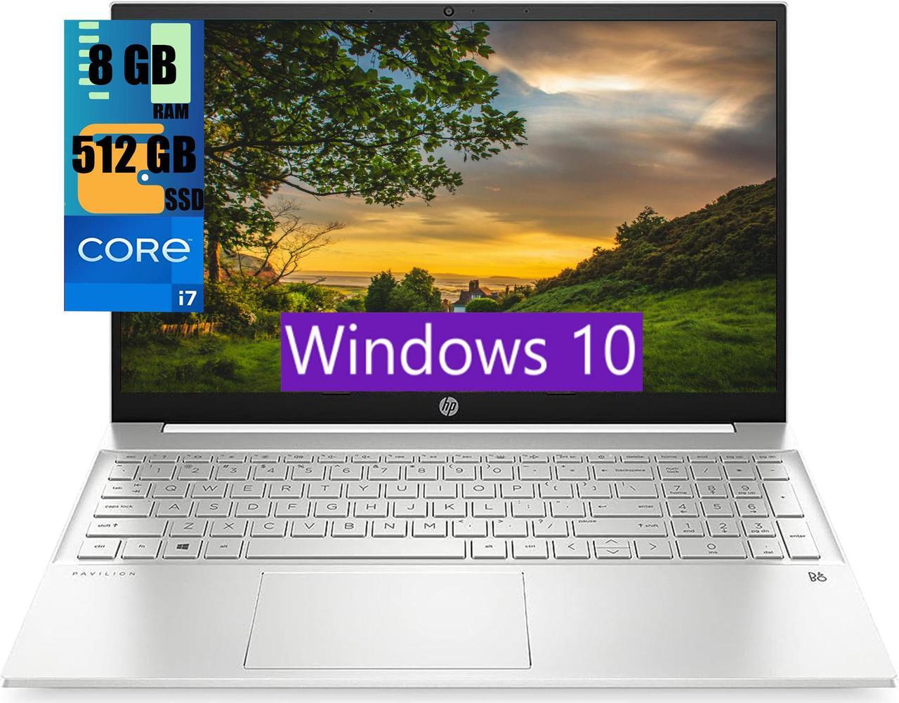 HP Pavilion 15 Laptop, 15.6" FHD (1920 x 1080) Display, Intel Core i7-1165G7 4 cores Processor, Iris Xe Graphics, 8GB DDR4  512GB PCIe SSD, Audio by B&O, WFi 6, HDMI, Windows 10