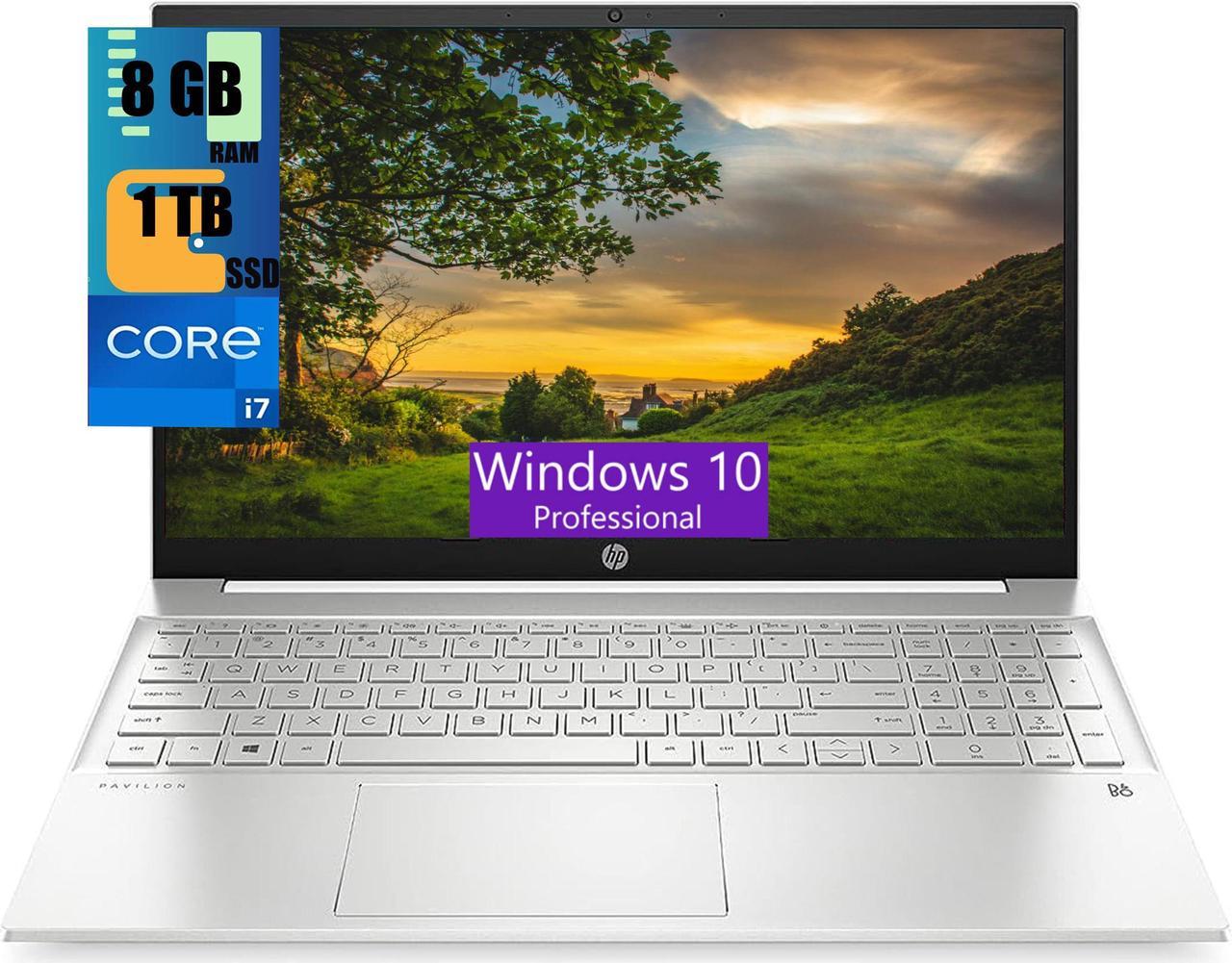 HP Pavilion 15 Laptop, 15.6" FHD (1920 x 1080) Display, Intel Core i7-1165G7 4 cores Processor, Iris Xe Graphics, 8GB DDR4  1TB PCIe SSD,Audio by B&O, WFi 6, HDMI, Windows 10 Pro