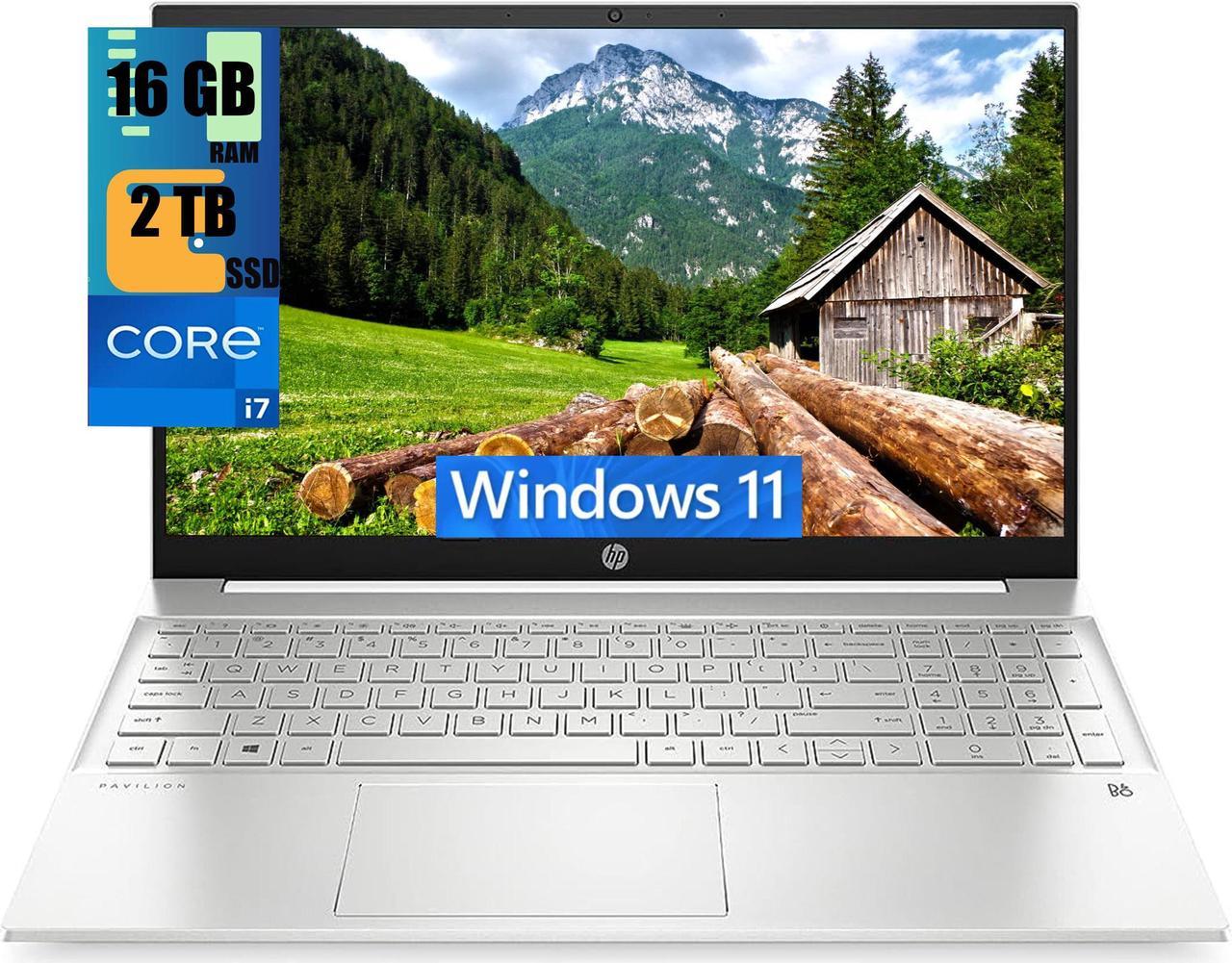 HP Pavilion 15 Laptop, 15.6" FHD (1920 x 1080) Display, Intel Core i7-1165G7 4 cores Processor, Iris Xe Graphics, 16GB DDR4  2TB PCIe SSD, Audio by B&O, WFi 6, HDMI, Windows 11