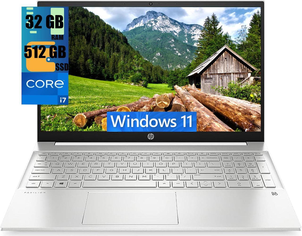 HP Pavilion 15 Laptop, 15.6" FHD (1920 x 1080) Display, Intel Core i7-1165G7 4 cores Processor, Iris Xe Graphics, 32GB DDR4  512GB PCIe SSD, Audio by B&O, WFi 6, HDMI, Windows 11