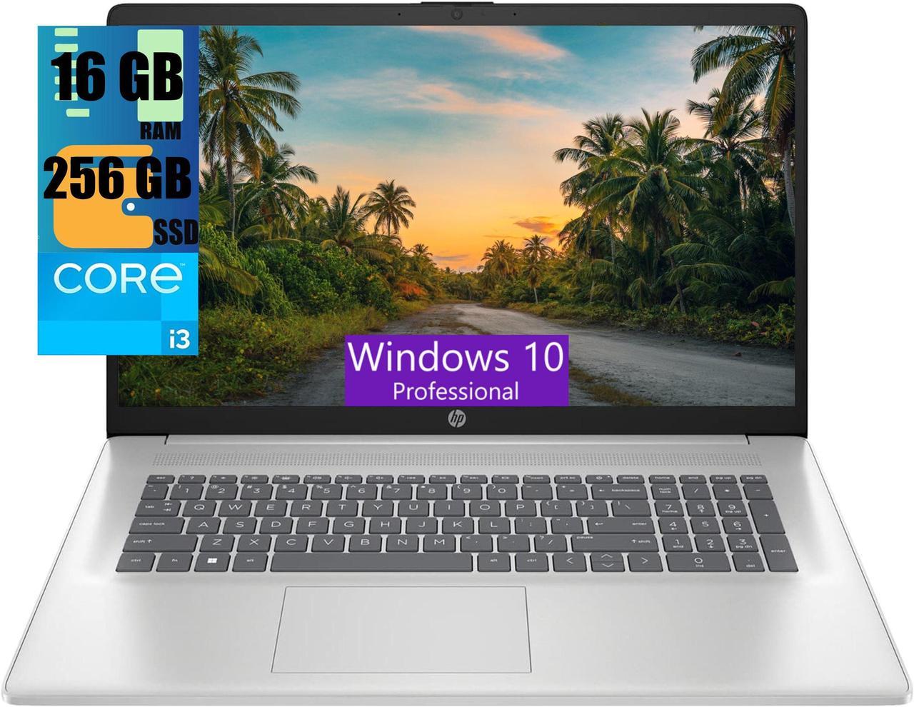 HP 17 Business Laptop, 17.3" HD+ Display, 11th Gen Intel Core i3-1125G4 4 Cores Processor, Intel UHD Graphics, 16GB DDR4  256GB PCIe SSD, Wi-Fi, HDMI, Webcam, Windows 10 Pro