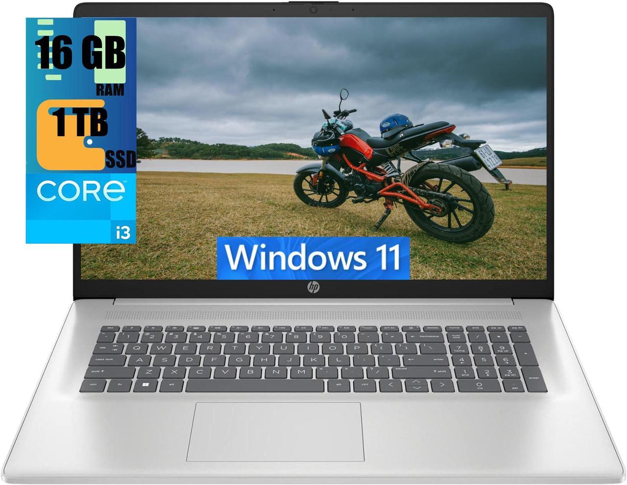 HP 17 Business Laptop, 17.3" HD+ Display, 11th Gen Intel Core i3-1125G4 4 Cores Processor, Intel UHD Graphics, 16GB DDR4  1TB PCIe SSD, Wi-Fi, HDMI, Webcam, Windows 11