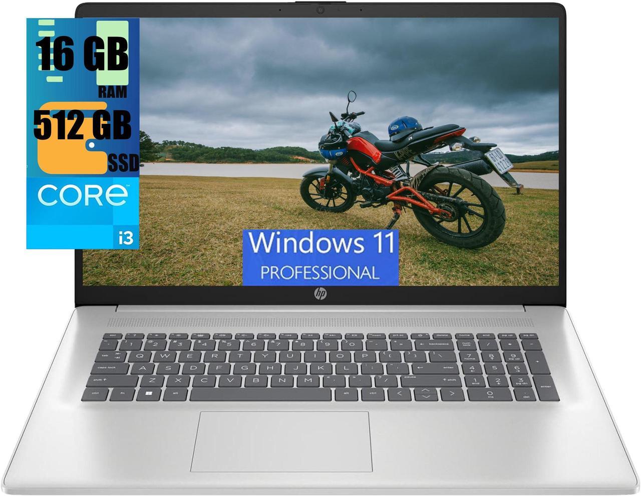 HP 17 Business Laptop, 17.3" HD+ Display, 11th Gen Intel Core i3-1125G4 4 Cores Processor, Intel UHD Graphics, 16GB DDR4  512GB PCIe SSD, Wi-Fi, HDMI, Webcam, Windows 11 Pro