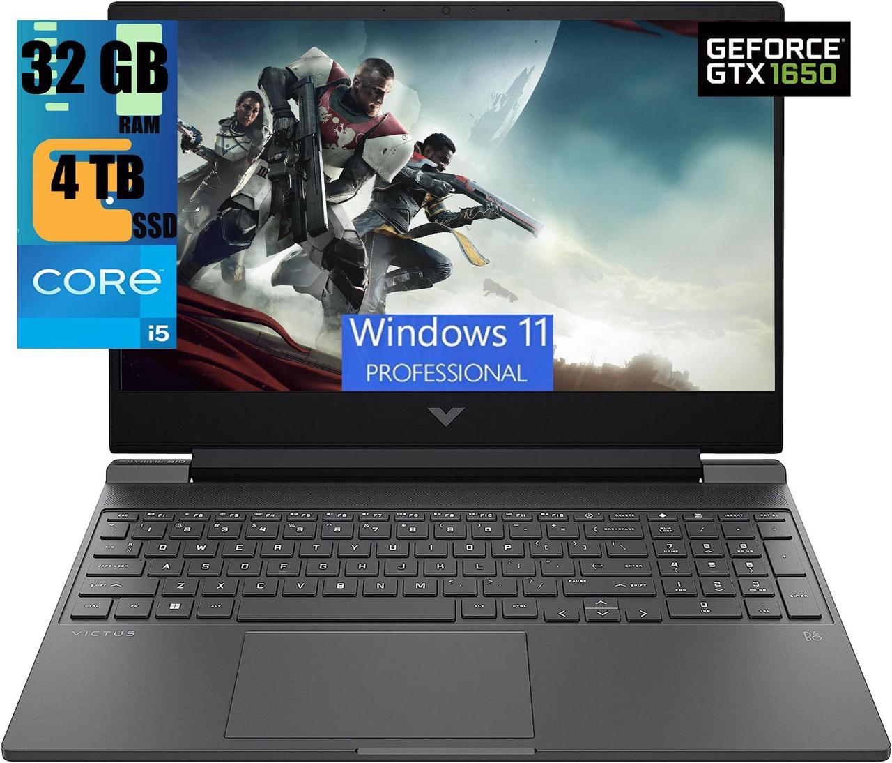 HP Victus 15 Gaming Laptop, 15.6" FHD 144Hz Display, Intel Core i5-12450H 8 Cores Processor, NVIDIA GeForce GTX 1650 4 GB GDDR5, 32GB DDR4  4TB PCIe SSD, WiFi 6, Backlit KB, Windows 11 Pro