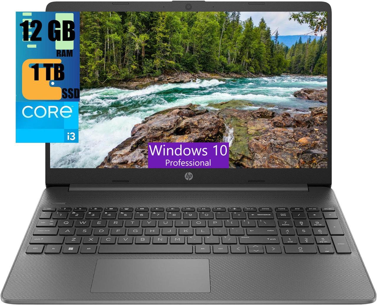 HP 15 Lightweight Laptop, 15.6" FHD (1920 x 1080) Display, Intel Core i3-1215U 6 cores Processor, Intel UHD Graphics, 12GB DDR4  1TB PCIe SSD, Wi-Fi 6 + Bluetooth. 5.1, Windows 10 Pro