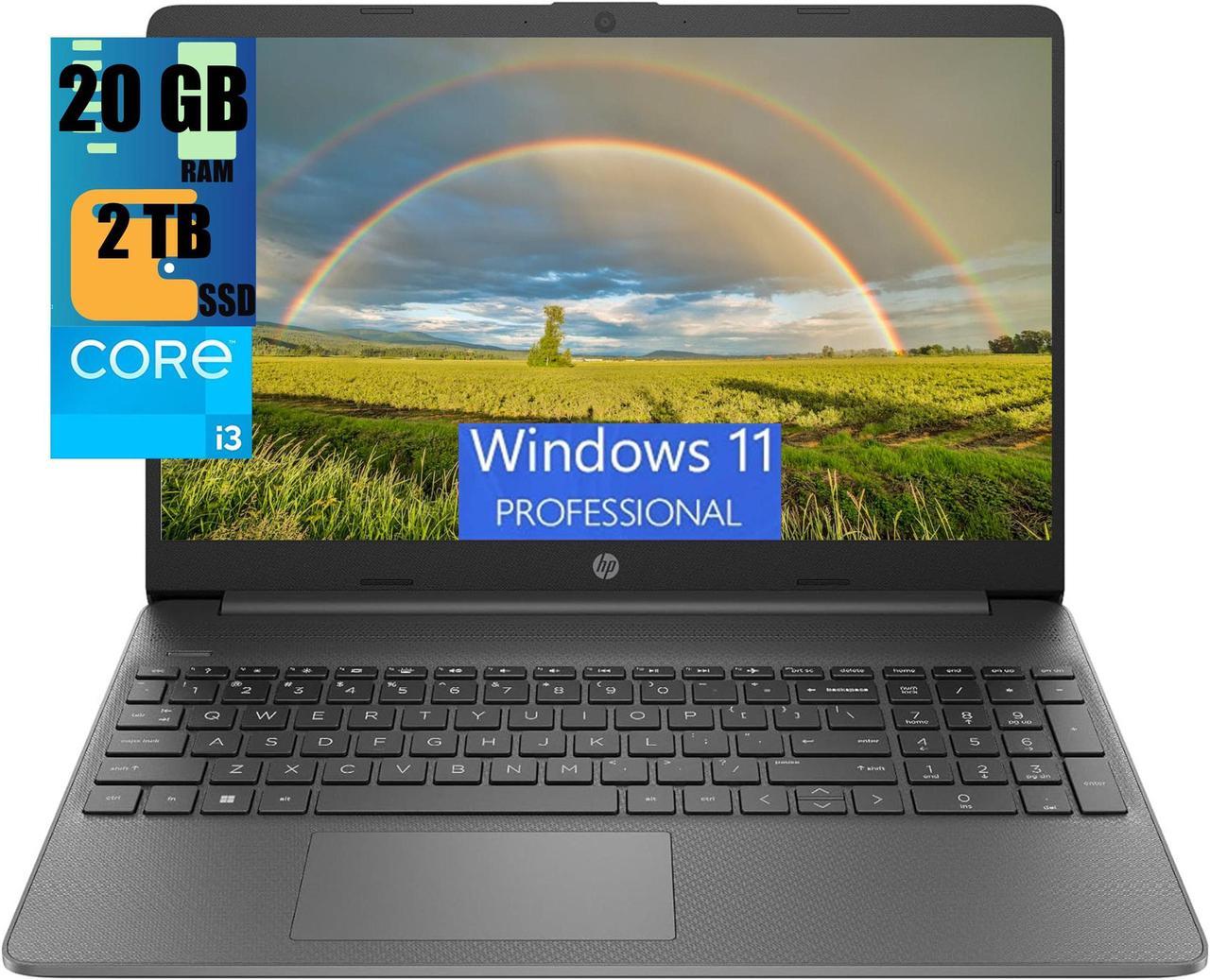 HP 15 Lightweight Laptop, 15.6" FHD (1920 x 1080) Display, Intel Core i3-1215U 6 cores Processor, Intel UHD Graphics, 20GB DDR4  2TB PCIe SSD, Wi-Fi 6 + Bluetooth. 5.1, Windows 11 Pro