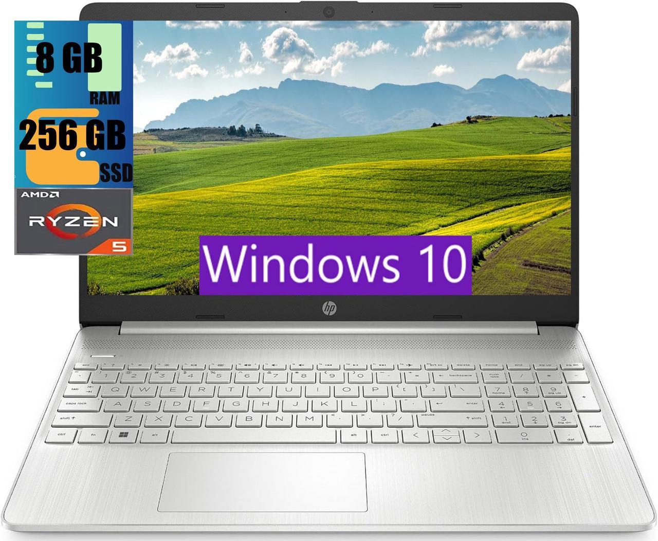 HP 15 Laptop, 15.6" HD Display, AMD Ryzen 5 5500U 6 Cores Processor, AMD Radeon Graphics, 8GB DDR4  256GB PCIe SSD, WiFi, Bluetooth, Webcam, Windows 10