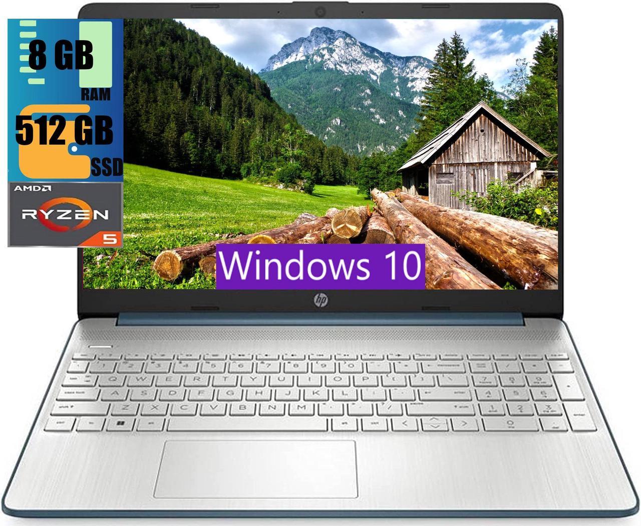 HP 15 Laptop, 15.6" FHD (1920 x 1080) Display, AMD Ryzen 5 5500U 6 Cores (Up to 4.0GHz) Processor, AMD Radeon Graphics, 8GB DDR4  512GB PCIe SSD, Bluetooth 4.2 Webcam, Windows 10