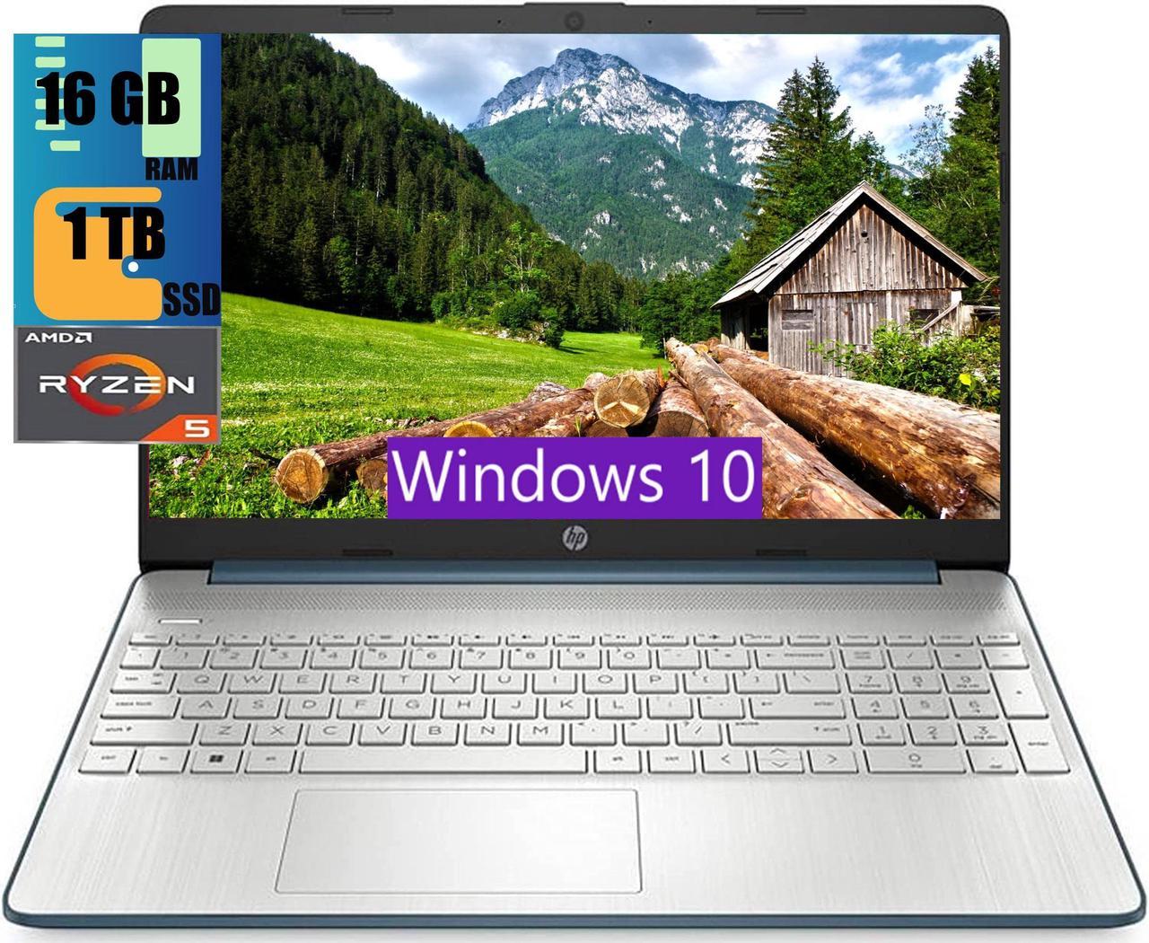 HP 15 Laptop, 15.6" FHD (1920 x 1080) Display, AMD Ryzen 5 5500U 6 Cores (Up to 4.0GHz) Processor, AMD Radeon Graphics,16GB DDR4  1TB PCIe SSD, Bluetooth 4.2 Webcam, Windows 10