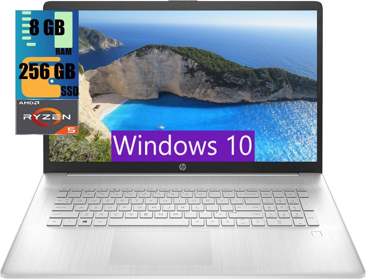 HP 17 Laptop, 17.3" FHD (1920 x 1080) Display, AMD Ryzen 5 5500U 6-Core up to 4.0GHz Processor, AMD Radeon Graphics, 8GB DDR4  256GB PCIe SSD, Fingerprint, Webcam, WiFi, Windows 10